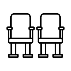 Sticker - Cinema Seats line icon