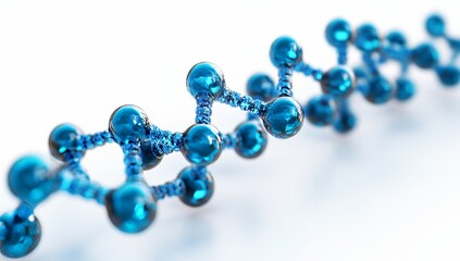 Wall Mural - The DNA helix structure with a blue molecule, a science and technology background. 3D illustration.