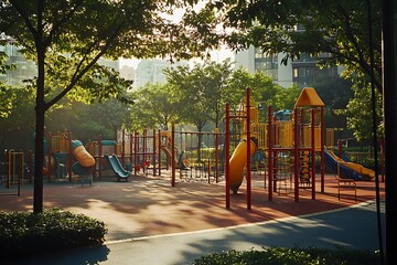 Wall Mural - children playground in the park