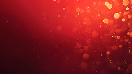 Poster - A close-up of a vibrant red background filled with soft bokeh lights, creating an inviting and warm atmosphere.