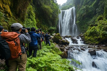 Poster - photography of waterfall