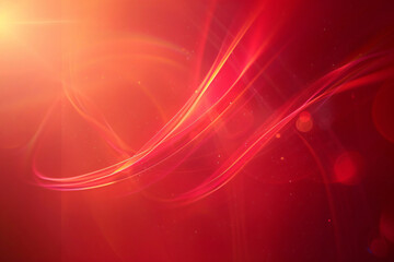 Poster - A dynamic abstract design featuring flowing red waves and soft light bursts, creating a vibrant and energetic atmosphere.