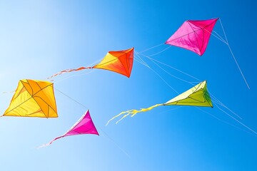 Poster - flying kite on sky