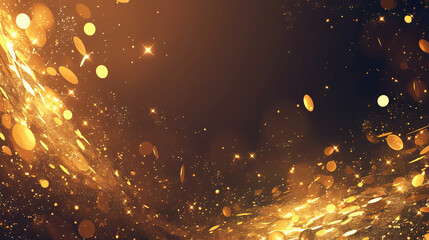 Poster - An abstract background filled with golden particles and sparkling effects, creating a luxurious and festive visual experience.