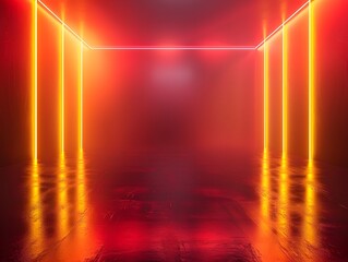 Poster - captivating neon gradient backdrop for beauty product presentation