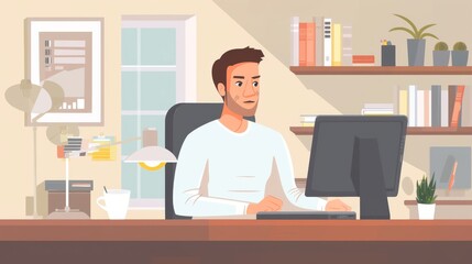 Poster - Realistic morning job routine for a busy professional.