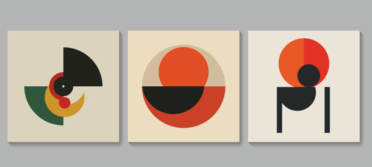 Poster - Abstract geometric background design collection for wall decoration, postcard or brochure cover design. Minimalist geometric design with simple shapes and elements. Modern artistic vector