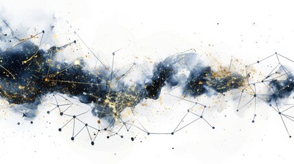 Poster - An abstract illustration showcasing a blend of dark and light colors, enhanced with geometric patterns and a cosmic feel. Commercial use, 300 dpi