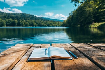 Sticker - lake in the mountains