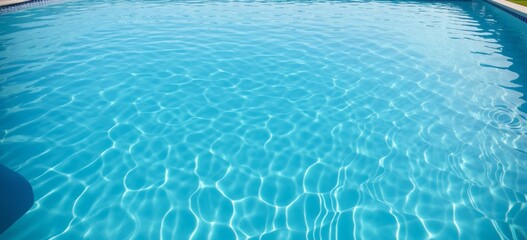 Rectangular Swimming Pool with Clear Blue Water, Rippled Surface