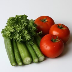 Wall Mural - Fresh Broccoli - Realistic Vibrant Green Vegetable Element Illustration on White Background