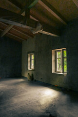 Window in old abandoned factory