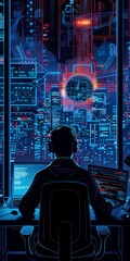 Wall Mural - Creative poster emphasizing cybersecurity.