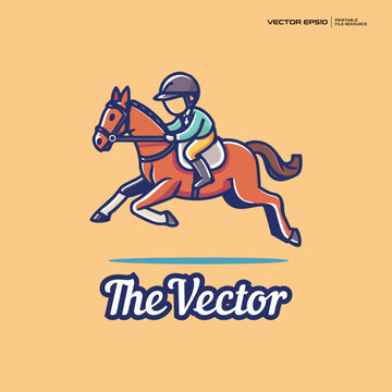 horse riding vector, logo, character, cartoon, illustration, eps10