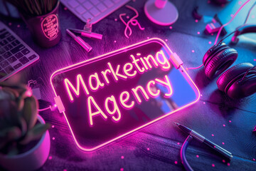 Canvas Print - Marketing agency text illustration