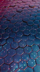 Aufkleber - Abstract Hexagonal Grid with Colorful Light Reflections