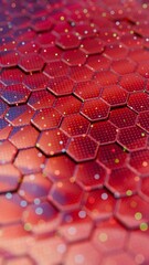 Aufkleber - Abstract Hexagonal Grid with Colorful Light Reflections