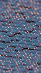 Aufkleber - Abstract Hexagonal Grid with Colorful Light Reflections