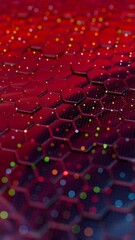 Poster - Abstract Hexagonal Grid with Colorful Light Reflections