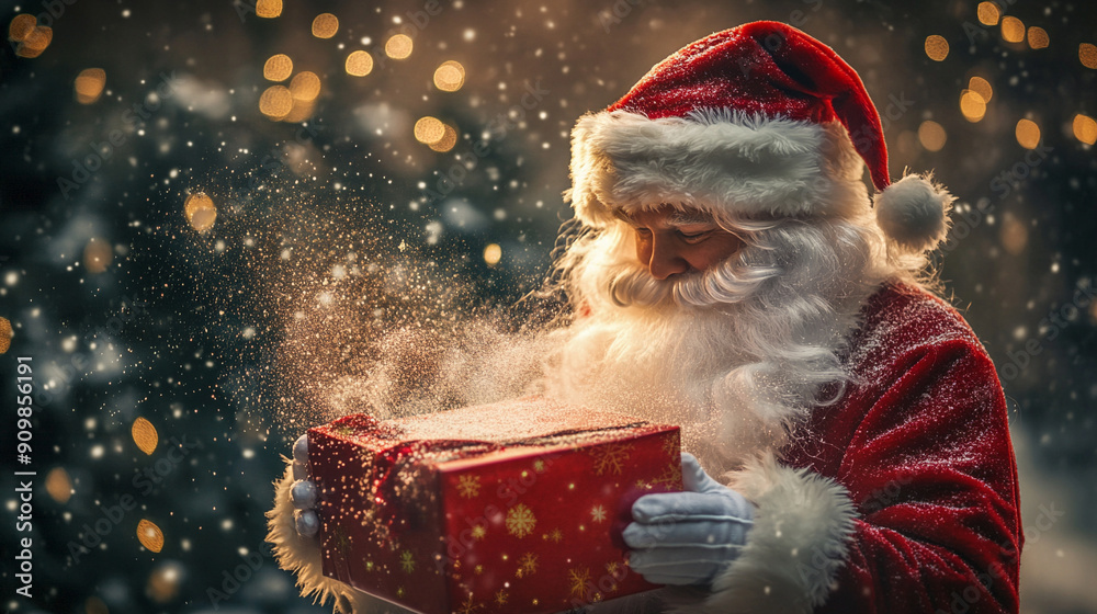 santa claus with gift Stock Photo | Adobe Stock