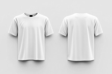 White t-shirt mockup front and back showing different angles of shirt can be used for multipurpose	