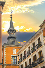 Canvas Print - Medieval building in Plaza de la Villa, Madrid, Spain