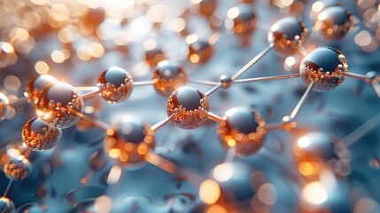 Poster - There are some copper atoms in between the two layers of two-dimensional atomic material. Generative AI.