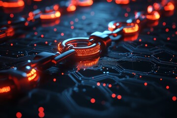 Aufkleber - Abstract Chain Link on Circuit Board.
