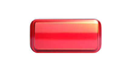 Poster - red glowing rectangle button isolated on white created with generative ai