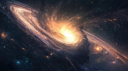 Canvas Print - Cosmic Whirlpool: A Spiral Galaxy in Deep Space