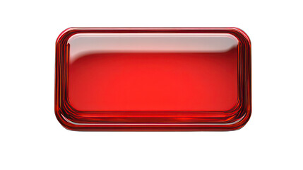 Poster - red glowing rectangle button isolated on white created with generative ai