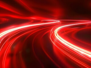 Canvas Print - Red light trails on a black background