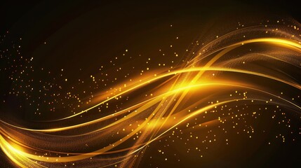 Poster - Golden Abstract Waves