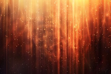 Wall Mural - A background of orange and brown vertical lines with particles in the air, creating an abstract texture. The background is dark brown at top to bottom, with orange as the main color