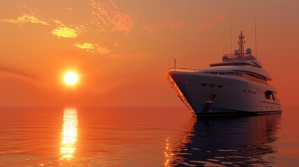 Gleaming Sunset Yacht Luxurious Mediterranean Escape