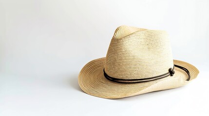 A stylish Panama hat isolated on a white background : Generative AI