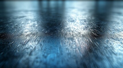 Poster - Reflective Surface Glimmers Under Soft Blue Lighting in an Indoor Setting