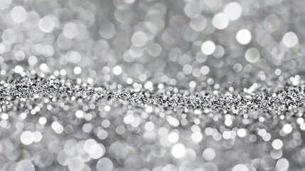 Poster - Shiny Silver Glitter with Bokeh Lights