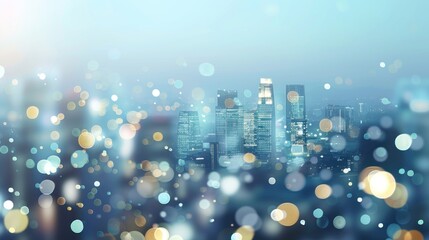 Canvas Print - Cityscape with Bokeh Lights