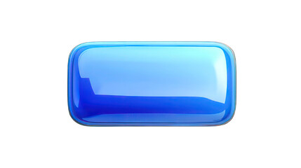 Poster - blue wax rectangle button isolated on white created with generative ai