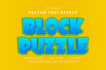 Blue Block Puzzle editable text effect