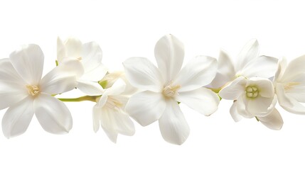 Wall Mural - PNG White jasmine flowers isolated on white background : Generative AI