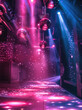 © visoot - Lights, light show, nightclub, black and pink. Generative AI.