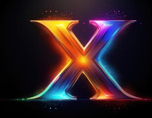 Wall Mural - X letter images, X letter logo, X letter icon, glowing neon light x letter logo. 