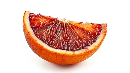 Poster - Slice of blood Sicilian orange isolated on white background with clipping path : Generative AI
