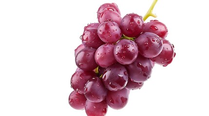 Poster - Red grape isolated on white background with clipping path : Generative AI