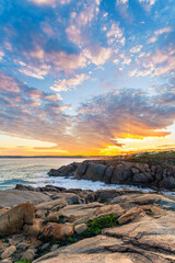 Sticker - Dramatic sunset above the Encounter Bay, Port Elliot, South Australia