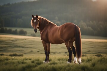 Wall Mural - horse isolated background white chestnut pet nobody mammal fast view power horizontal photo pedigree head only halter farm portrait object front standing body elegance equestrian domestic purebred