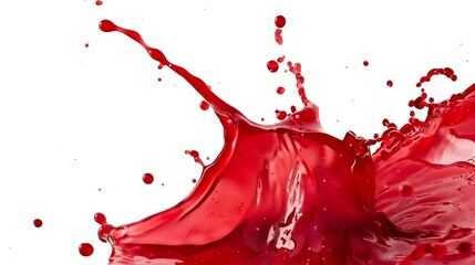 Poster - Red juice splash isolated on white background : Generative AI
