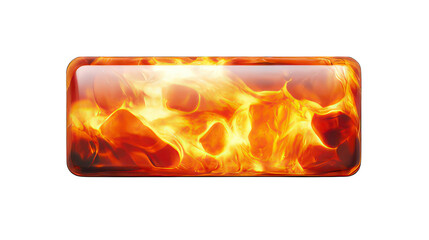 Poster - long hot lava rectangle button isolated on white created with generative ai